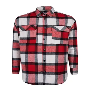 پیراهن آستین بلند مردانه ناوالس مدل ضخیم گرد رنگ قرمز