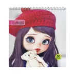 دفتر نقاشی 30 برگ ایمان طرح دختر کد RED02