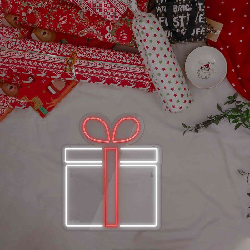 چراغ دیواری نئون دیزاین طرح Gift-Box_RD