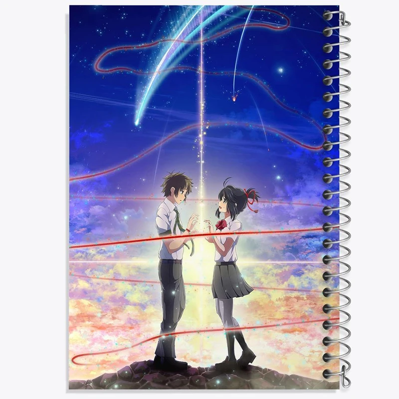 دفتر نقاشی 50 برگ خندالو مدل تاکی تاچیبانا و میتسویا میامیزو انیمه یورنیم Your Name کد 16299