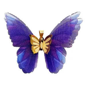 آویز گردنبند طلا 18 عیار زنانه مدل   پروانه کد 180