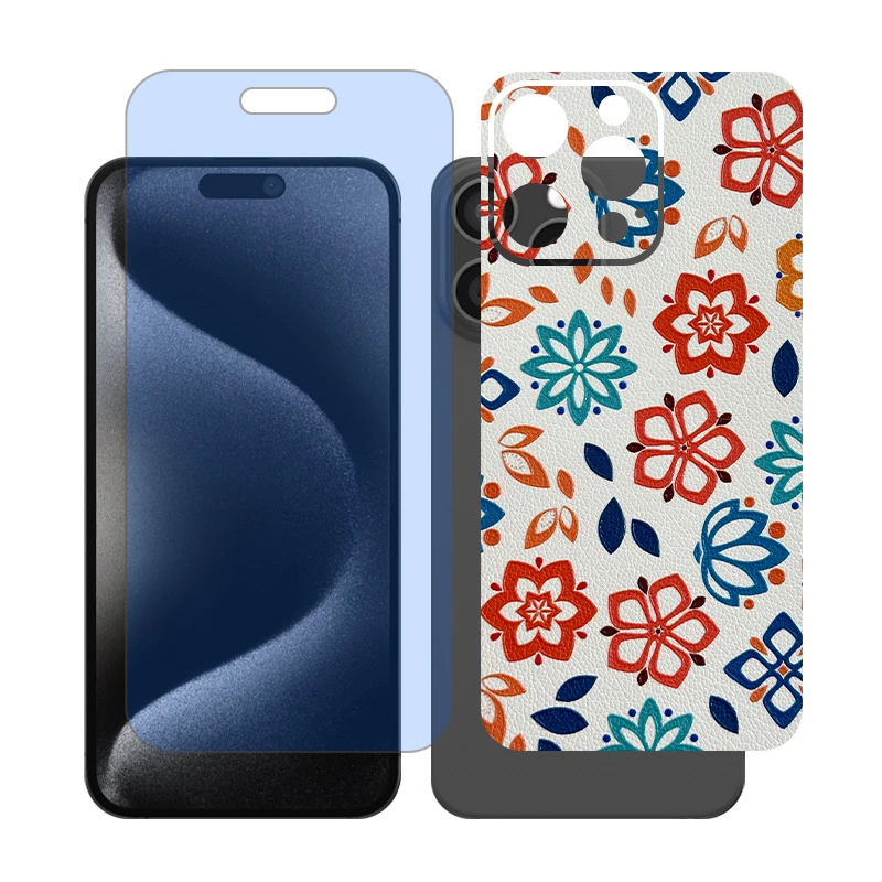 محافظ صفحه نمایش آنتی بلو گلس مدل Together مناسب برای گوشی موبایل اپل iPhone 15 Pro Max به همراه برچسب پوششی پشت گوشی