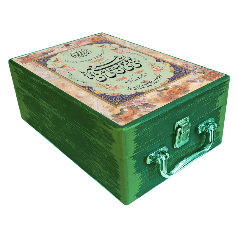  جعبه هدیه مدل چمدان چوبی طرح بهاری کد WS701