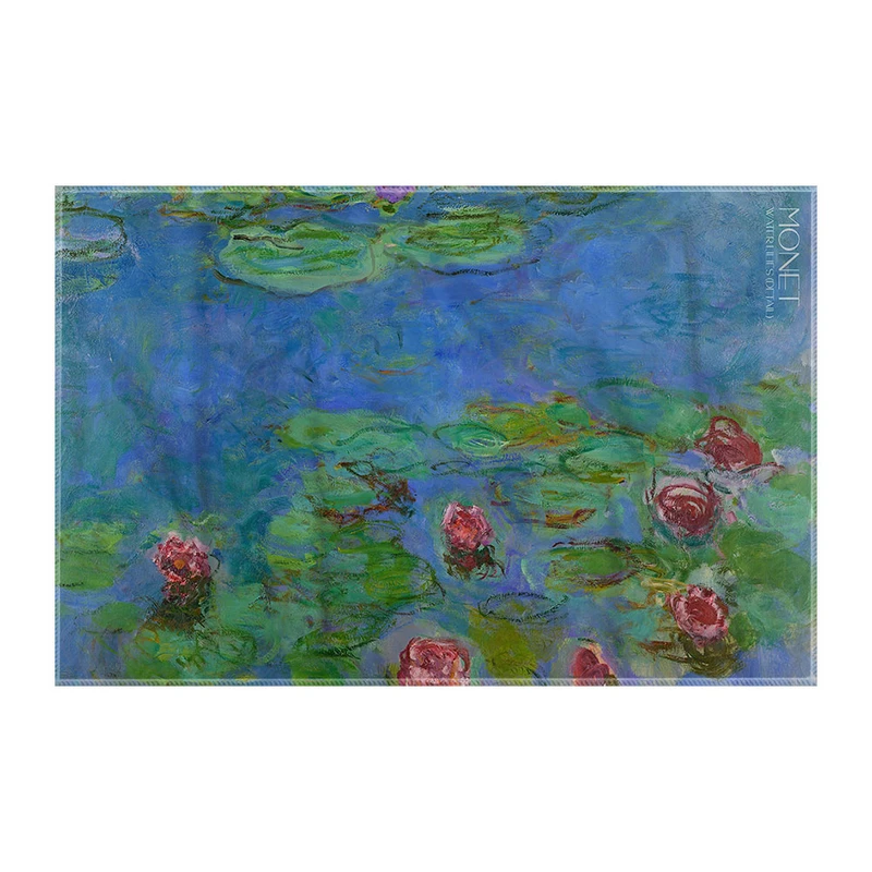 کاغذ کادو ترمه طراحان ایده مدل نیلوفر های آبی از مونه کد art0191 سایز 57x37 سانتی متر