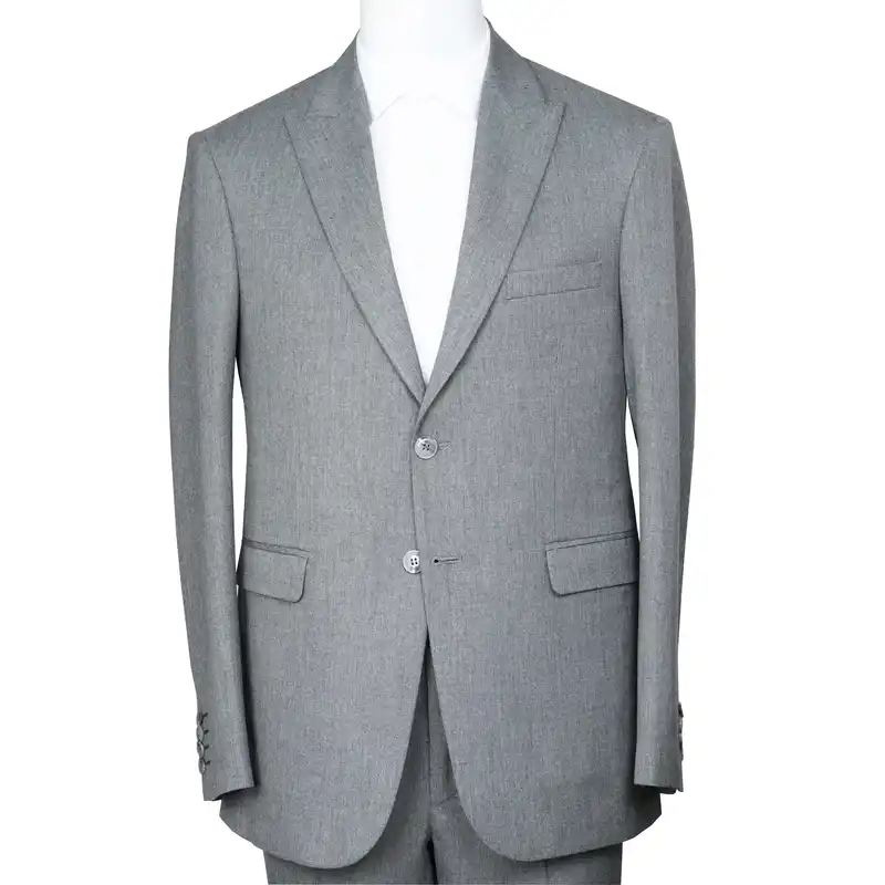 ست کت و شلوار مردانه مدل یقه بلیزر رگولار فیت کد 24050 رنگ طوسی