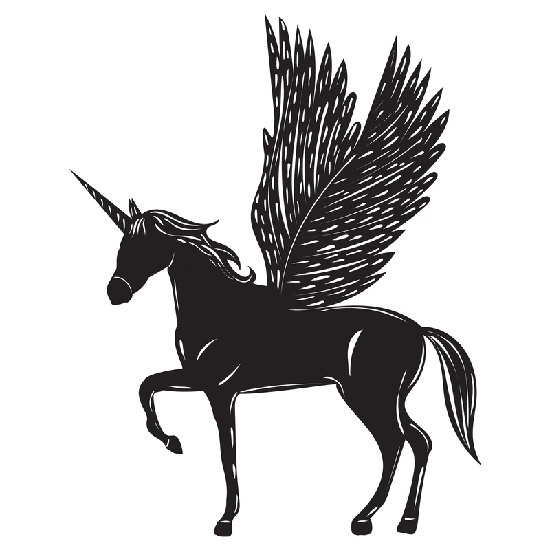 استیکر پارچه و لباس مدل dtf طرح یونیکورن کد H15.1147 مجموعه 4 عددی