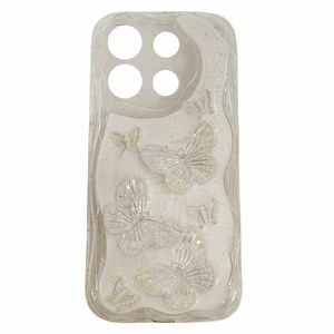 کاور مدل رزینی برجسته طرح پروانه مناسب برای گوشی موبایل شیائومی Redmi Note 13 4G 