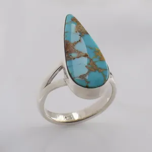 انگشتر نقره زنانه مدل فیروزه نیشابوری کد 41