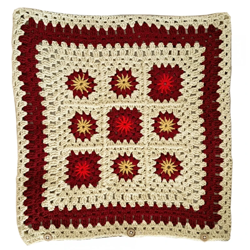 کاور کوسن بافتنی مدل خشتی