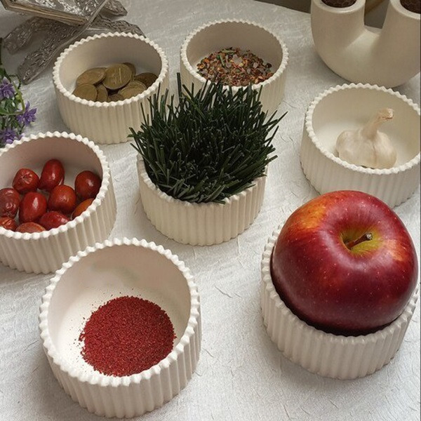 مجموعه ظروف هفت سین 6 پارچه مدل شیاردار