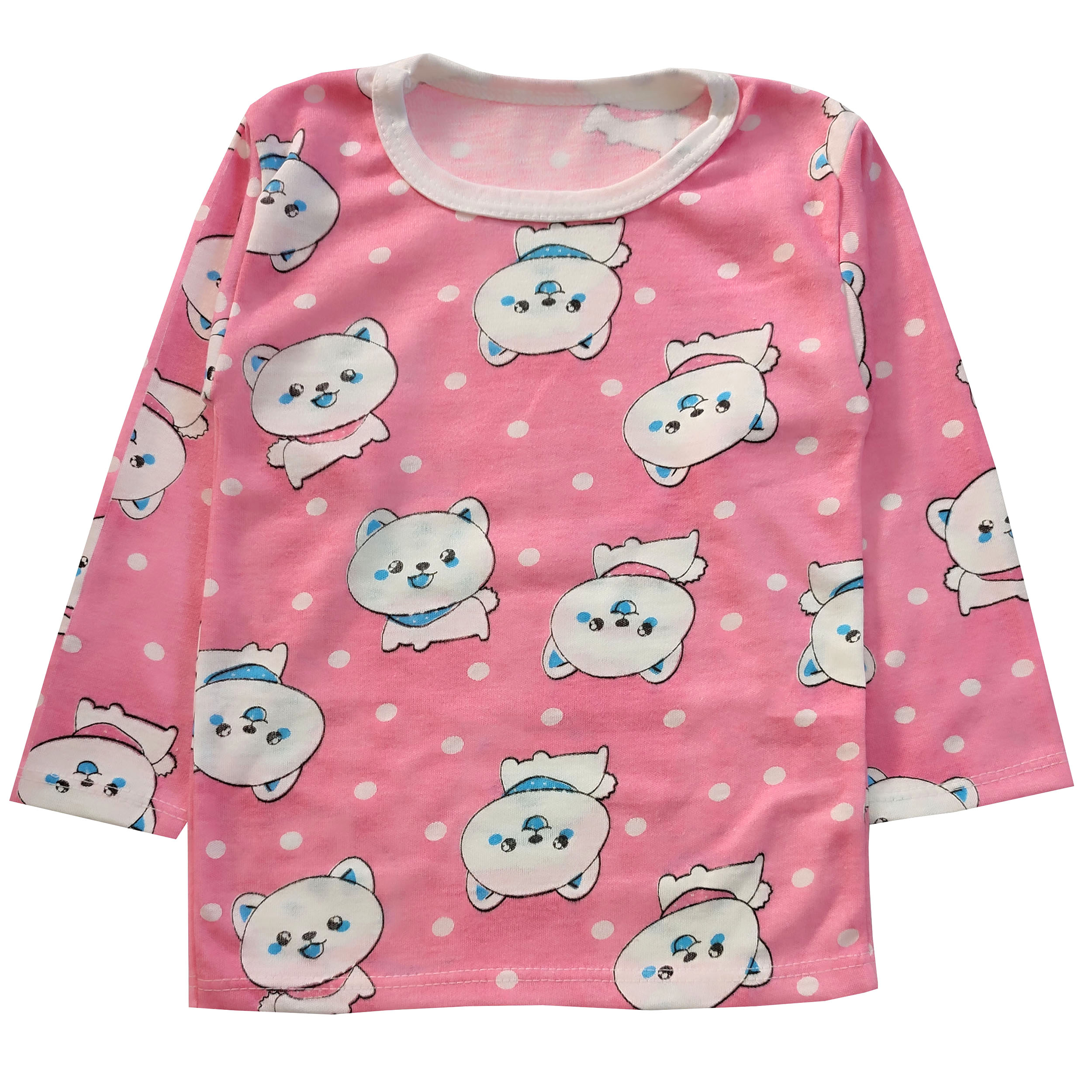 ست تی شرت و شلوار بچگانه مدل پیشی کد 4006 رنگ صورتی