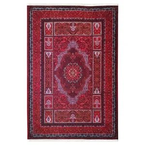 فرش ماشینی 1200 شانه فرش آرمانی زمینه لاکی حاشیه لاکی مدل 1263