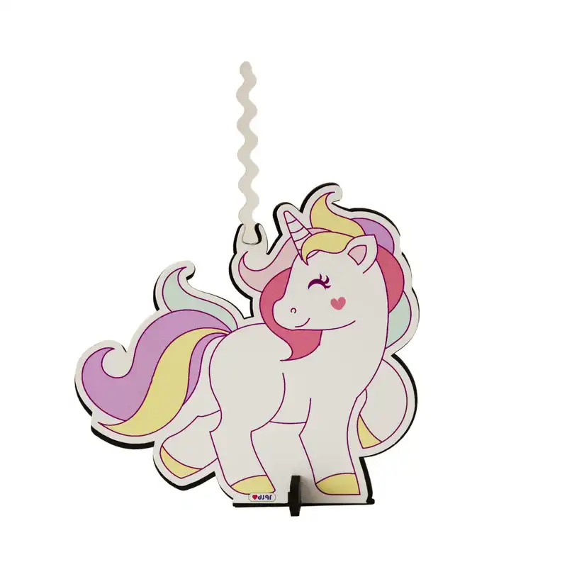 شمع تولد طرح اسب تک شاخ مدل عروسکی