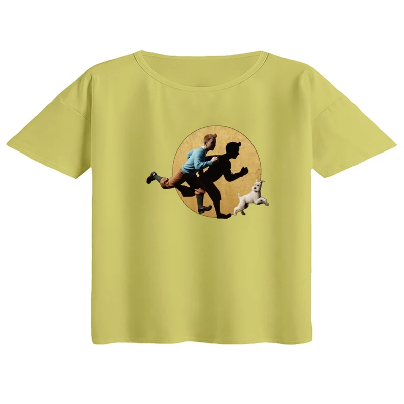 کراپ تی‌شرت آستین کوتاه زنانه مدل تن تن