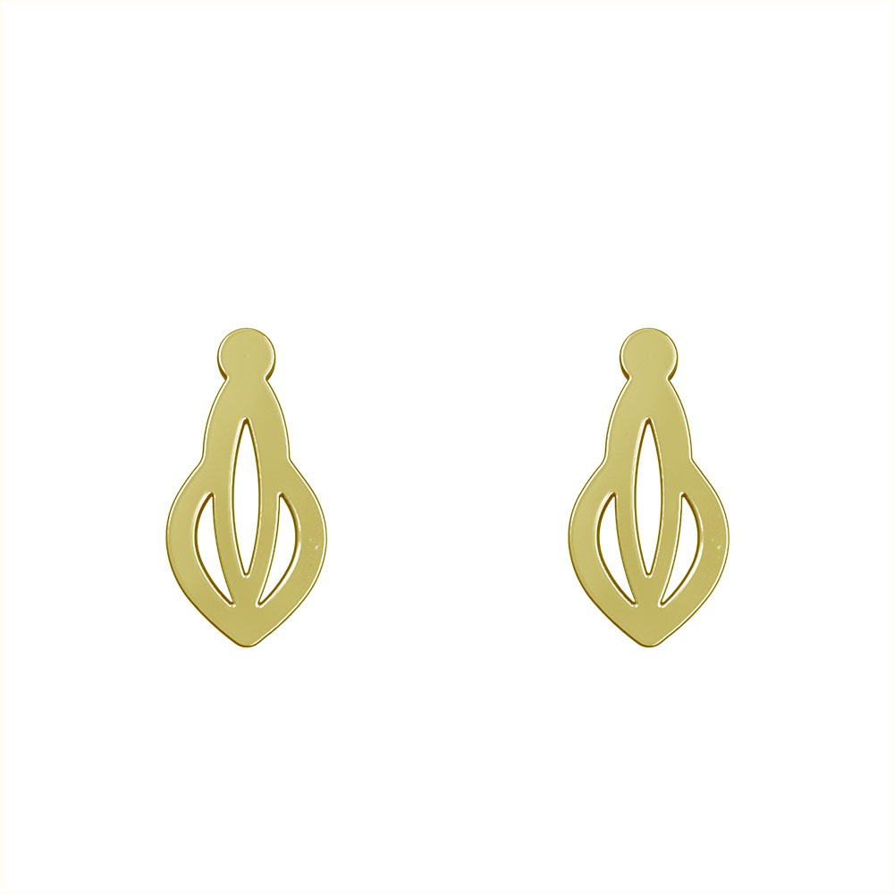 گوشواره طلا 18 عیار زنانه مدوپد مدل هندسی کد GA1-10084