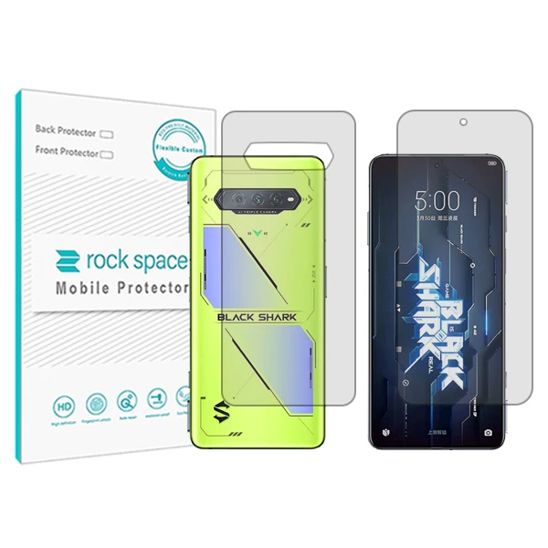 محافظ صفحه نمایش شفاف راک اسپیس مدل HyGEL مناسب برای گوشی موبایل شیائومی Black Shark 5 RS به همراه محافظ پشت
