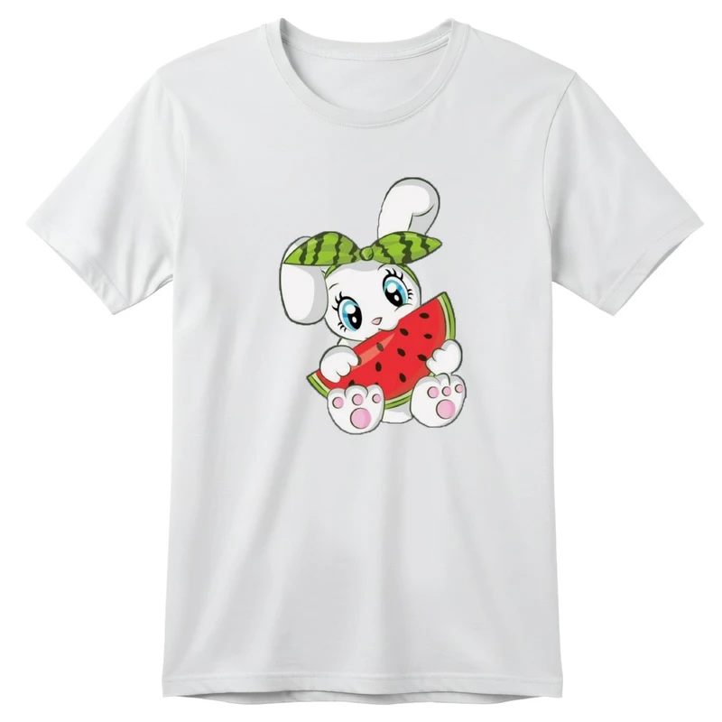 تی‌شرت آستین کوتاه یقه گرد بچگانه مدل خرگوش یلدایی کد v16