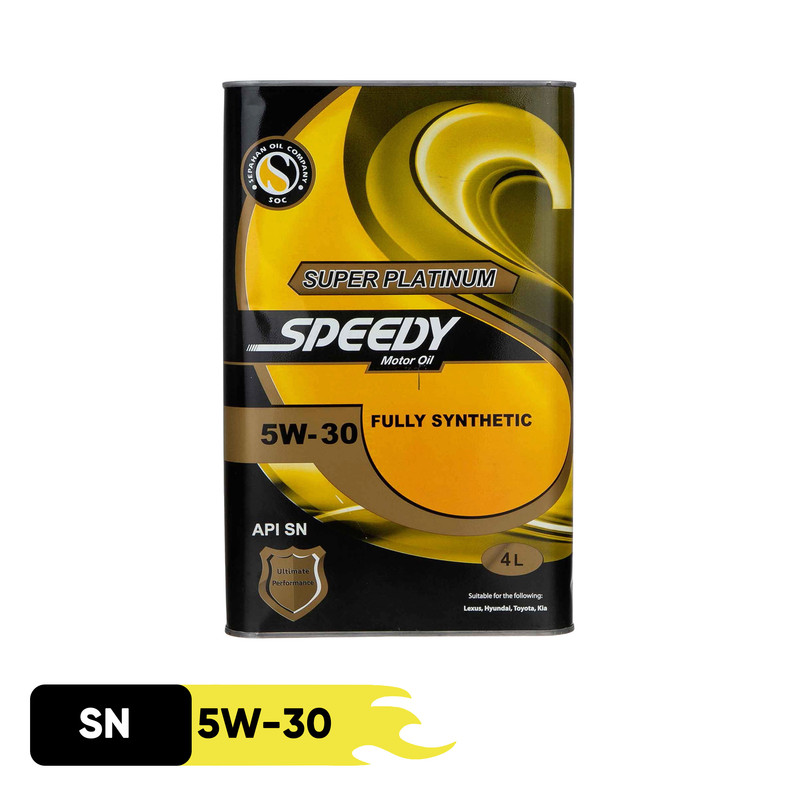 روغن موتور اسپیدی مدل سوپر پلاتینیوم 5W-30 SN حجم 4 لیتر