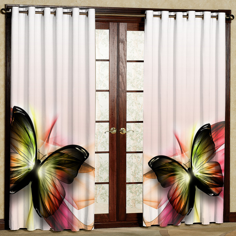 پرده مدل پروانه مخمل پانچی کد 1240 سایز 140x280 سانتی متر