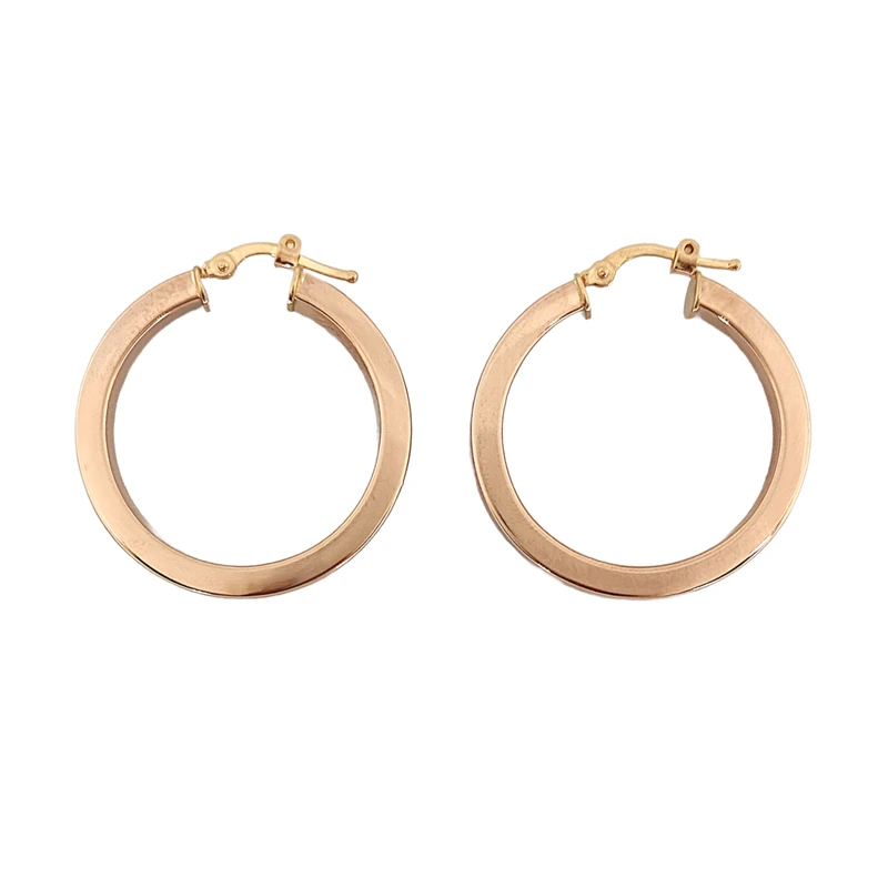 گوشواره حلقه ای طلا 18 عیار زنانه طلا و جواهرسازی افرا مدل رویال 397
