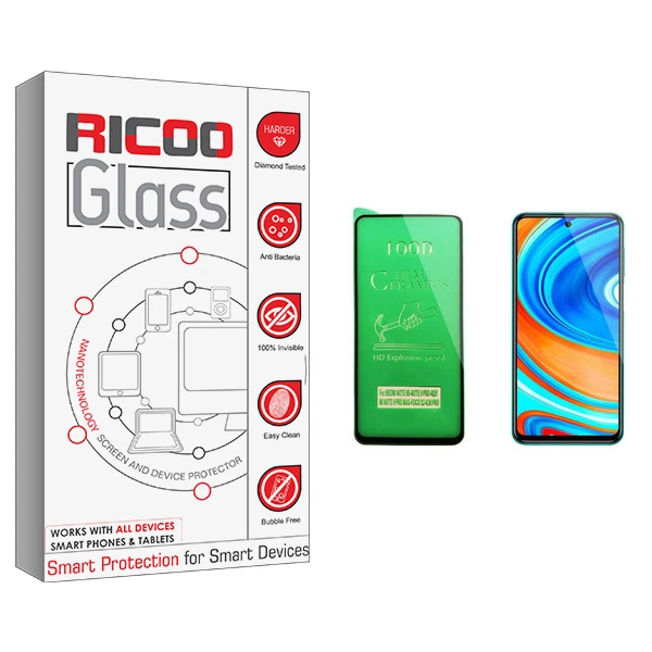 محافظ صفحه نمایش سرامیکی ریکوو مدل +HD مناسب برای گوشی موبایل شیائومی Redmi Note 9 Pro