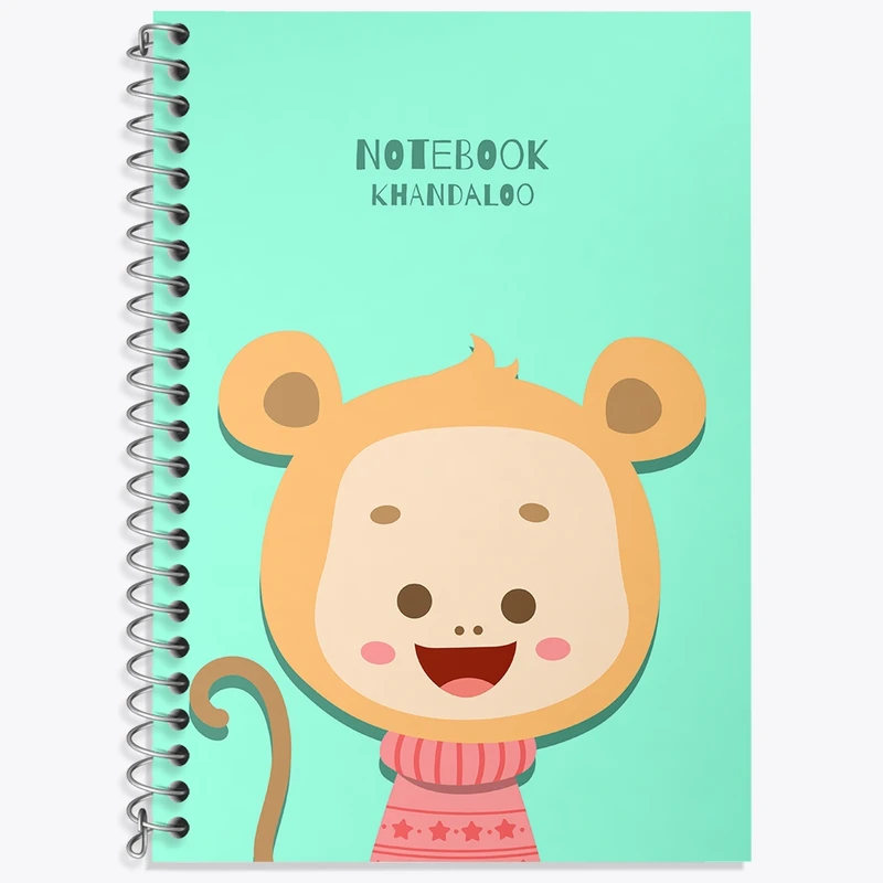 دفتر زبان 50 برگ خندالو مدل سه خط طرح میمون بامزه کد N1113