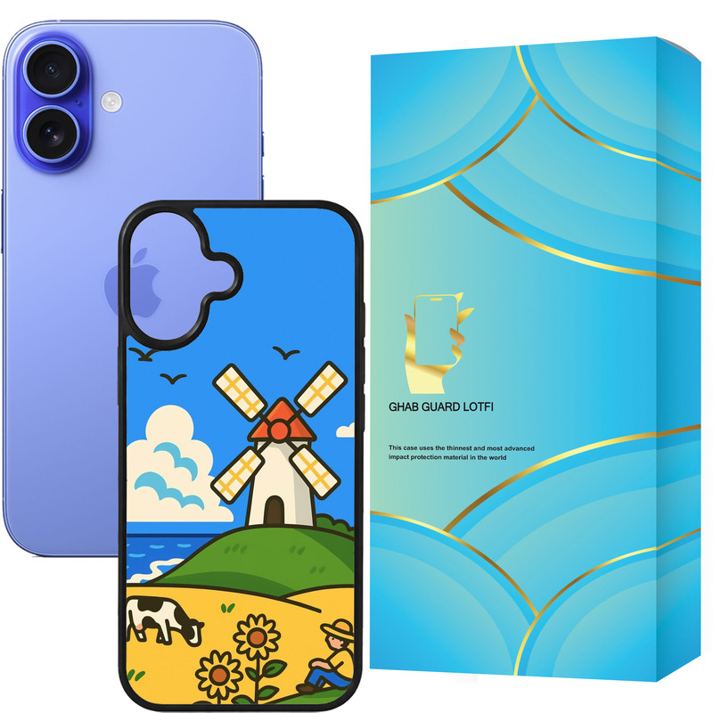 کاور قاب گارد لطفی طرح آسیاب مدل GCHP16 مناسب برای گوشی موبایل اپل iPhone 16 