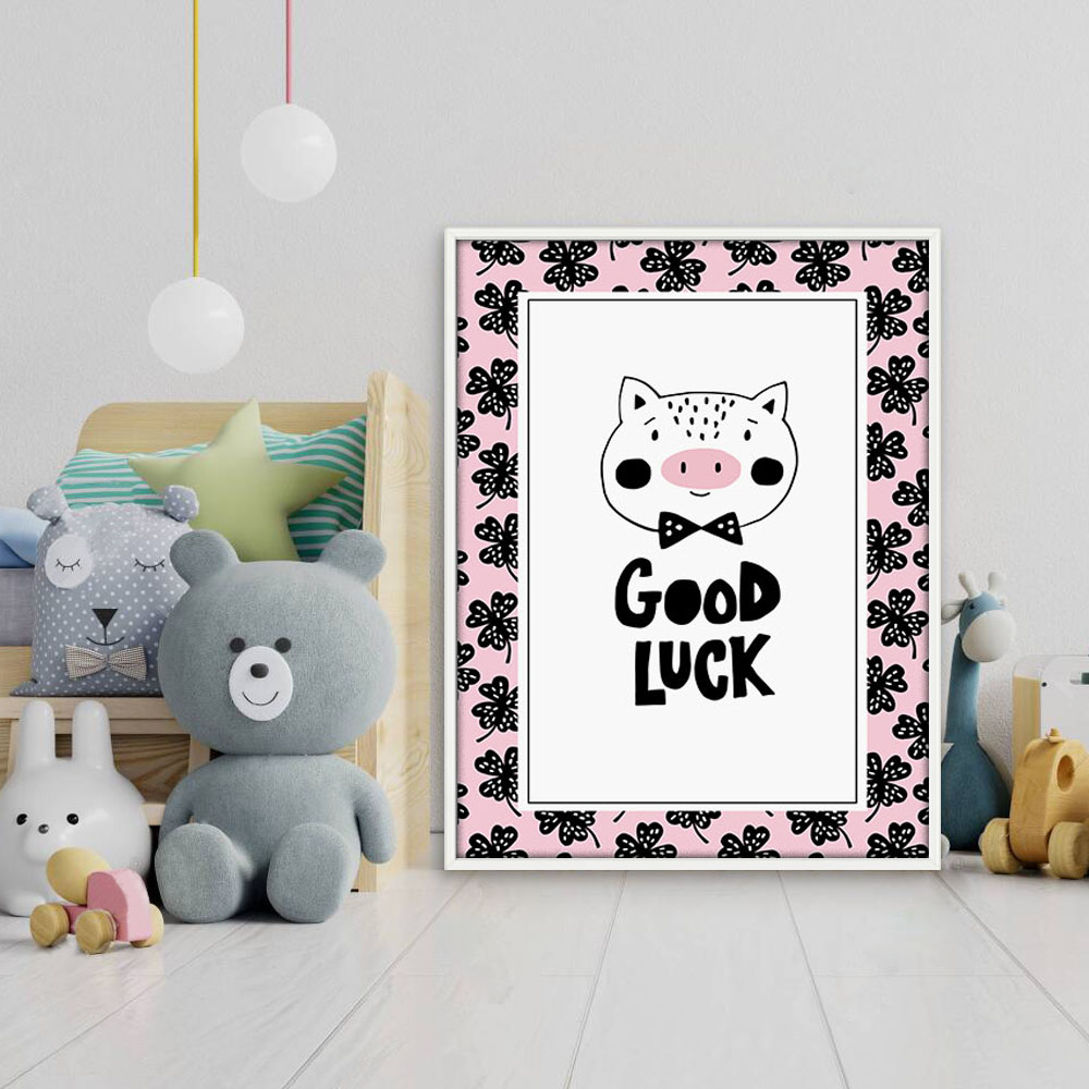 تابلو دیواری کودک مدل GOOD LUCK