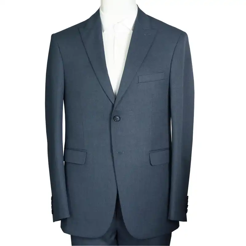 ست کت و شلوار مردانه مدل یقه بلیزر رگولار فیت کد 24050 کوکما رنگ سرمه ای روشن