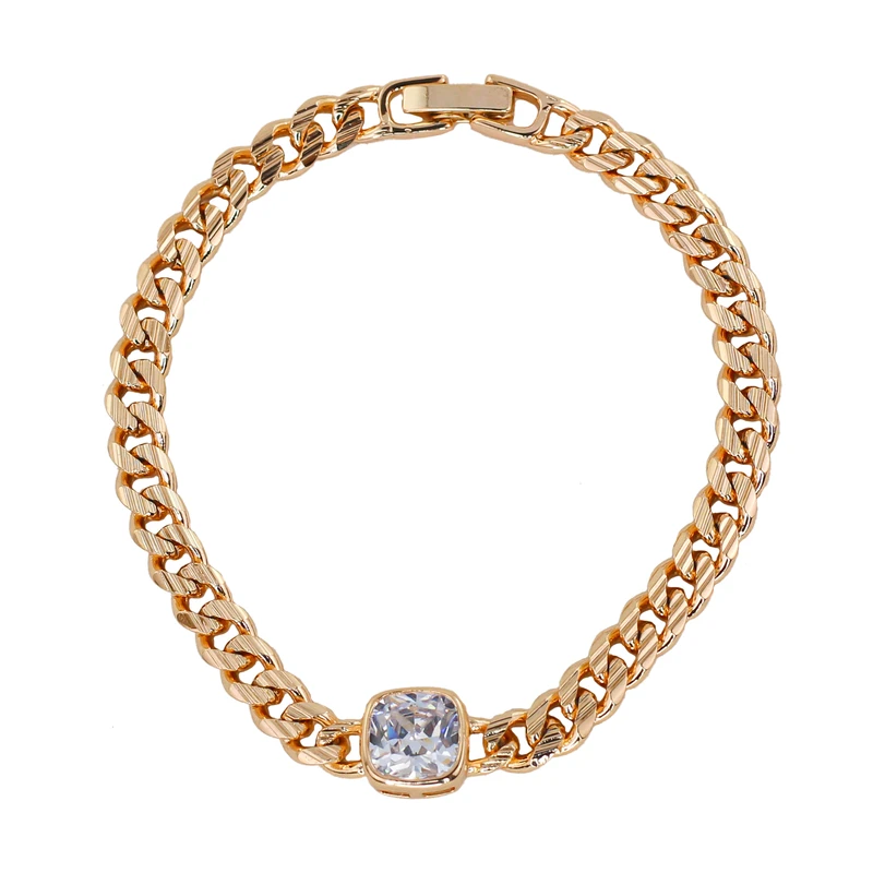 دستبند زنجیری زنانه ژوپینگ مدل تراش دار کد AAD741