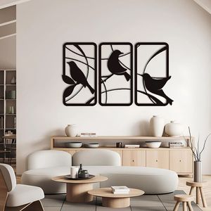 دیوارکوب مدل چوبی پرنده کد T64-1 مجموعه سه عددی