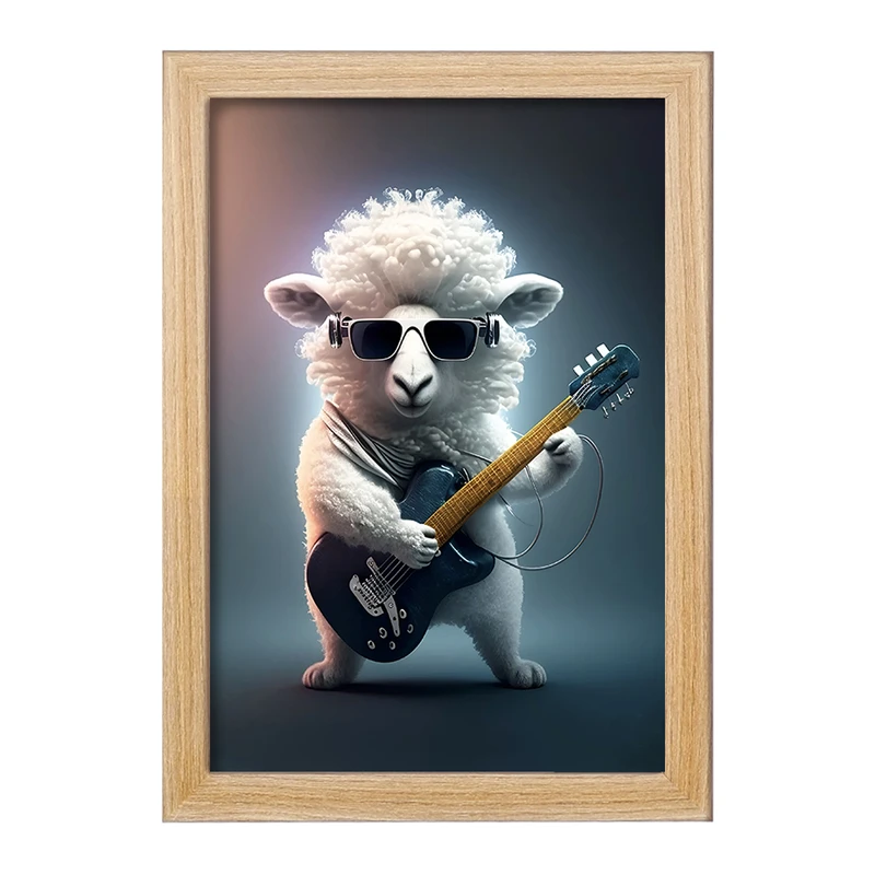 تابلو خندالو مدل گوسفند نوازنده کد F10043