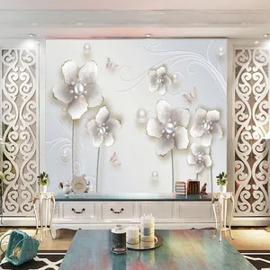 پوستر دیواری سه بعدی مدل گل برجسته مرواریدی DRVF1428