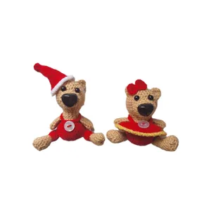 عروسک بافتنی طرح خرس مجموعه 2 عددی