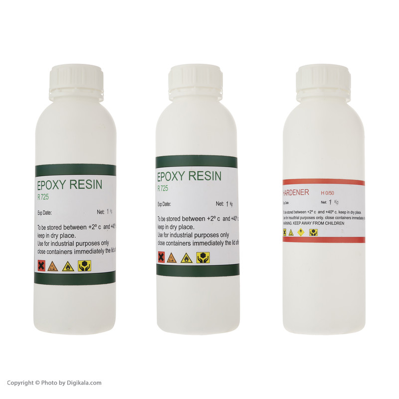 رزین اپوکسی مدل R725 حجم 3000 میلی لیتر مجموعه 3 عددی