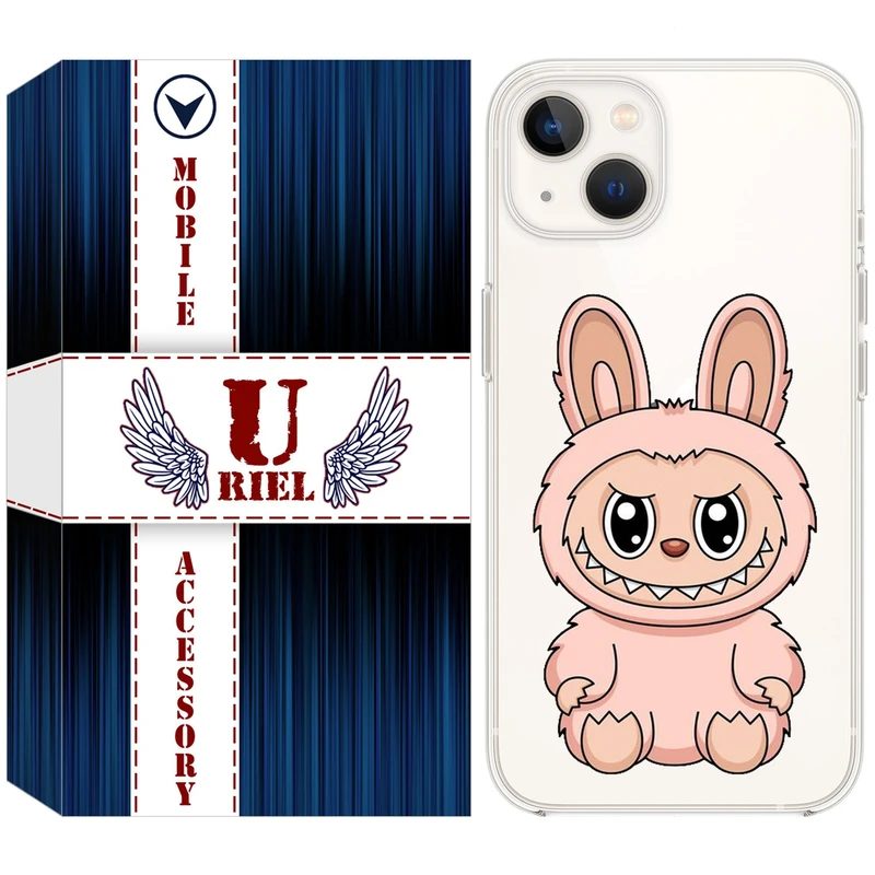 کاور یوریل مدل Clear کد 138 طرح لبوبو Labubu مناسب برای گوشی موبایل اپل iPhone 13 mini