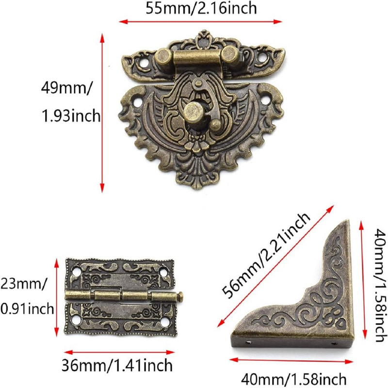 یراق صندوقچه مدل آنتیک بسته 11عددی