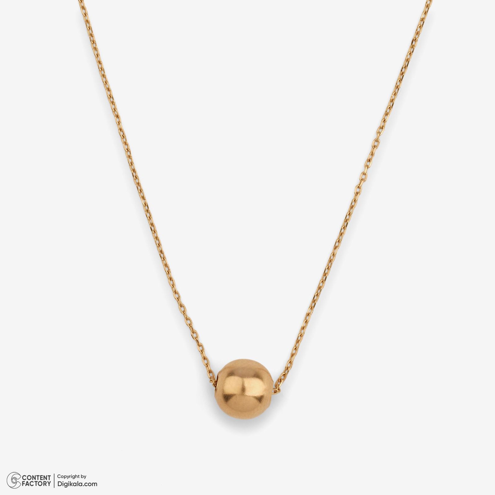 گردنبند طلا 18 عیار زنانه با زنجیر حلقهای (فلامینگو) وی گالری مدل تک گوی کد NC4047 - - 6