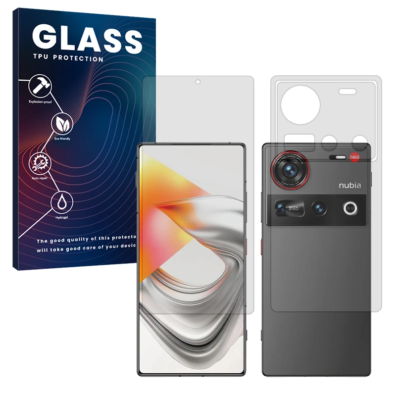 محافظ صفحه نمایش شفاف گلس مدل Resistant مناسب برای گوشی موبایل زد تی ای Nubia Z70 Ultra به همراه محافظ پشت گوشی  