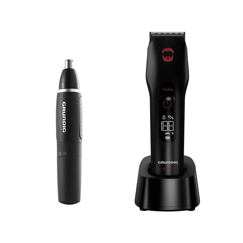 ماشین اصلاح موی سر و صورت شارژی گروندیگ مدل MC 9030 به همراه مو زن گوش و بینی گروندیگ مدل MT 3810