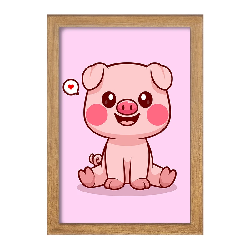 تابلو خندالو مدل حیوانات بامزه خوک کد 29719