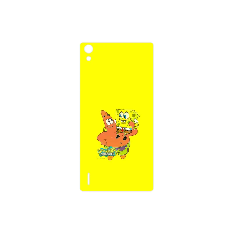 برچسب پوششی ماهوت مدل SpongeBob SquarePants مناسب برای گوشی موبایل هوآوی Ascend P7
