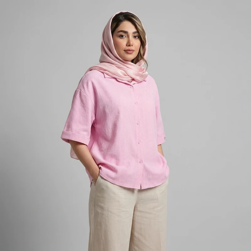 مانتو شومیزی زنانه آستین سه ربع مدل کراش کد s2