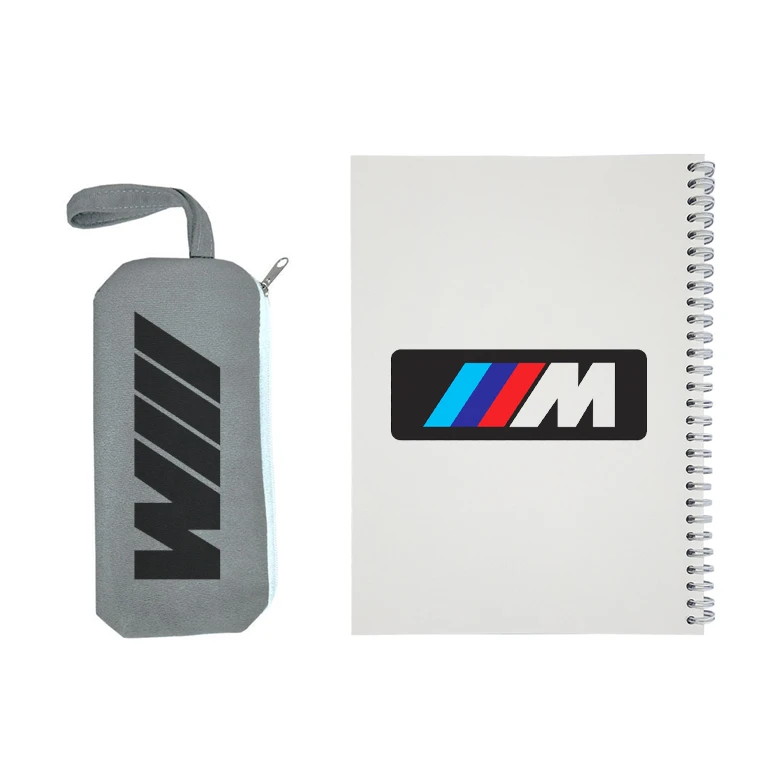 دفتر مشق 50 برگ مدل bmw به همراه جامدادی