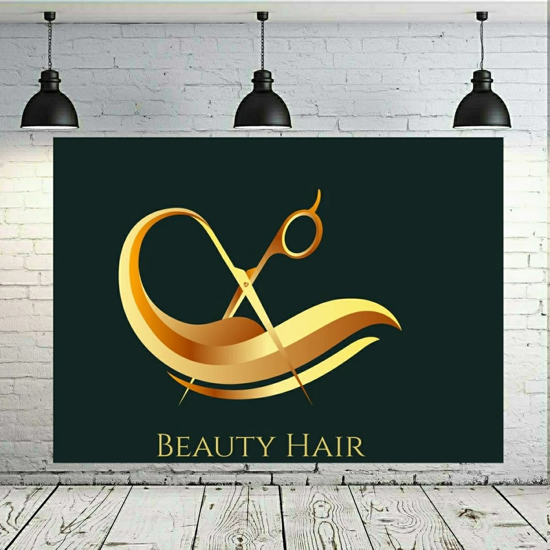 پوستر پارچه ای طرح آرایشگاه زنانه مدل لوگو ارایشگاه کد SDA18114