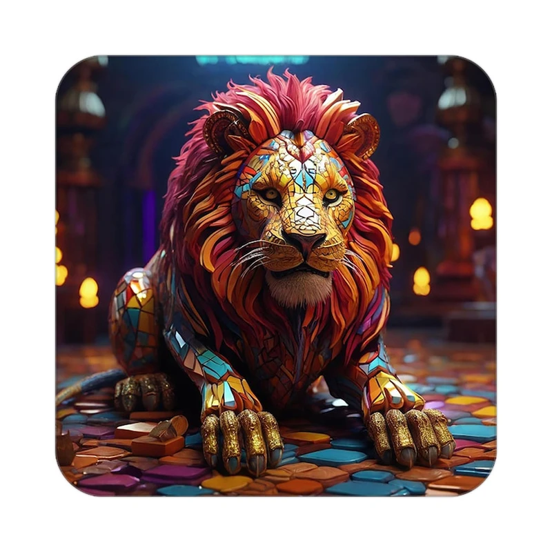 زیر لیوانی کاکتی طرح شیر مدل mp23343