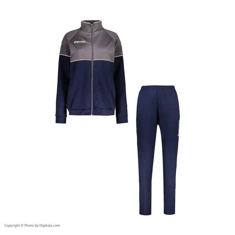 ست سویشرت و شلوار ورزشی زنانه مکرون مدل پارما پلاس رنگ سرمه ای