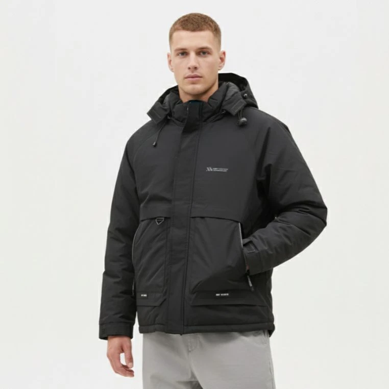 کاپشن مردانه مدل زمستانی کلاهدار 9081