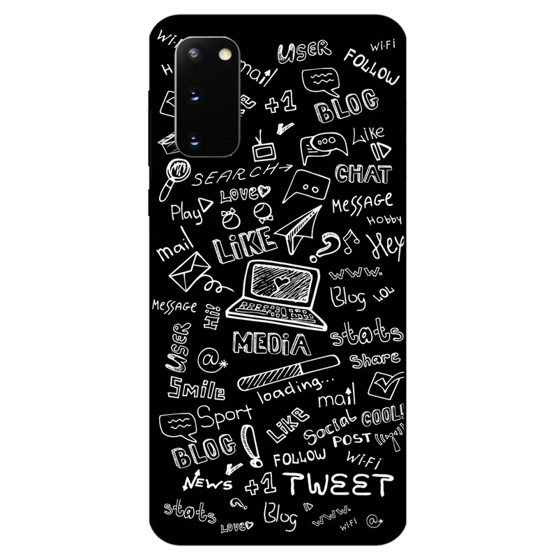 کاور مگافون طرح رسانه های اجتماعی مدل 1898 مناسب برای گوشی موبایل سامسونگ Galaxy S20         