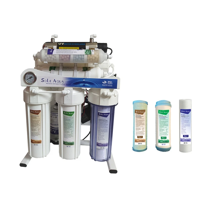 دستگاه تصفیه کننده آب سول آکوا مدل RO-102-UV&MIX به همراه فیلتر تصفیه بسته 3 عددی
